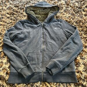 PINK Victoria's Secret black fur lined  Hooded Jacket